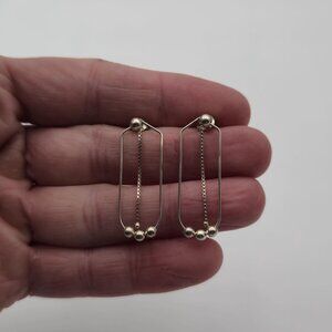 Sterling Silver Unique Design Chain Style Earrings A2275